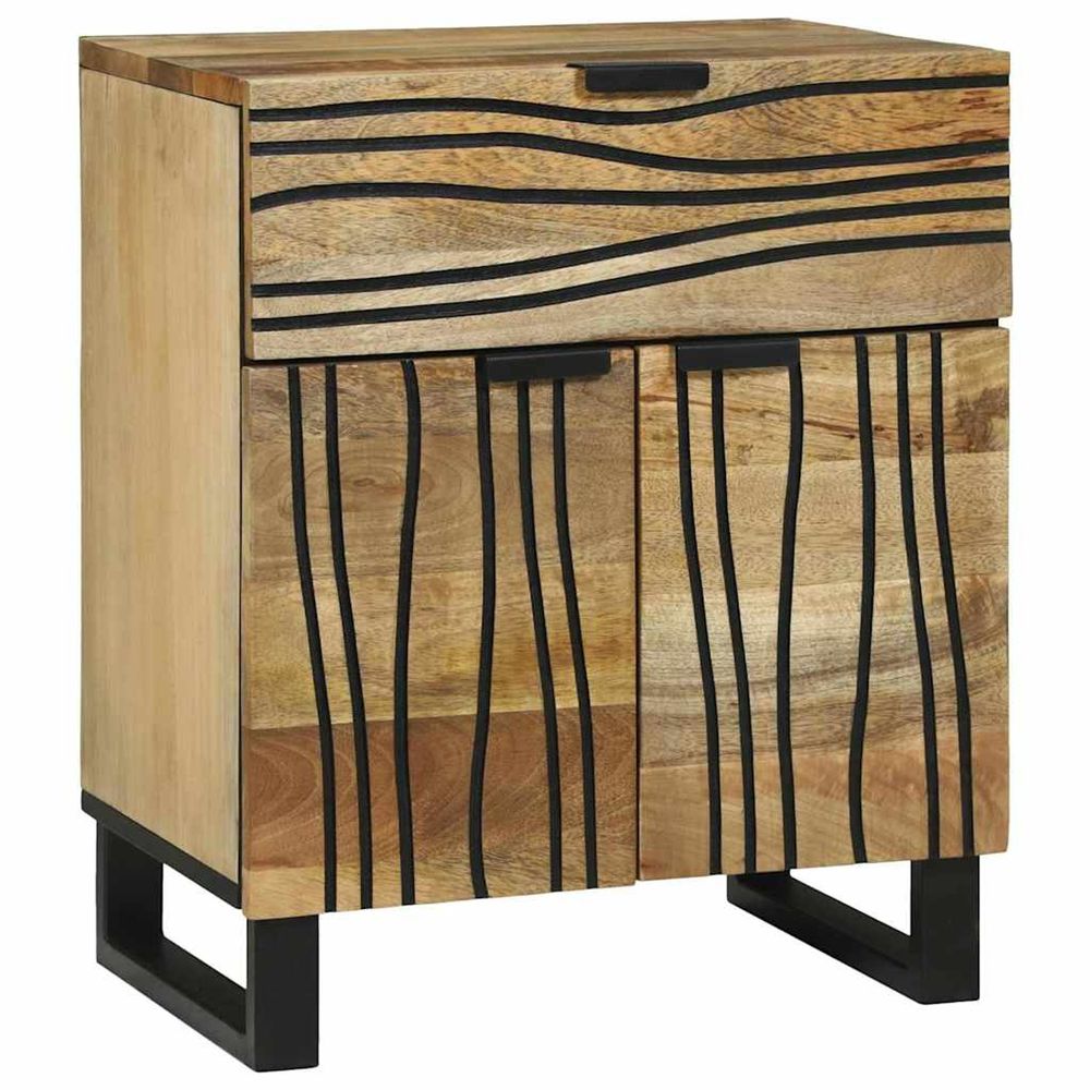 Table de chevet naturel 50 x 33 x 60 cm bois d'ingénierie