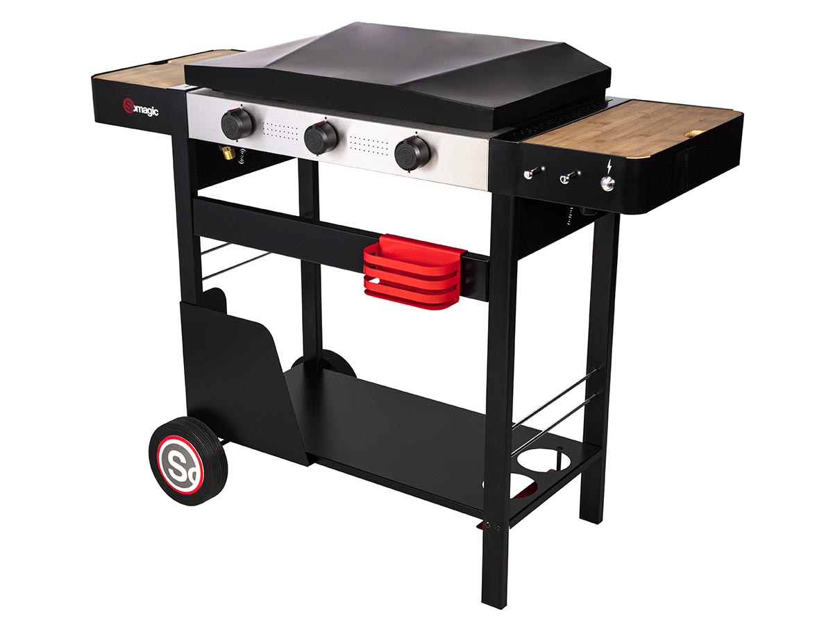 Plancha gaz sur chariot 3 brûleurs solia 350