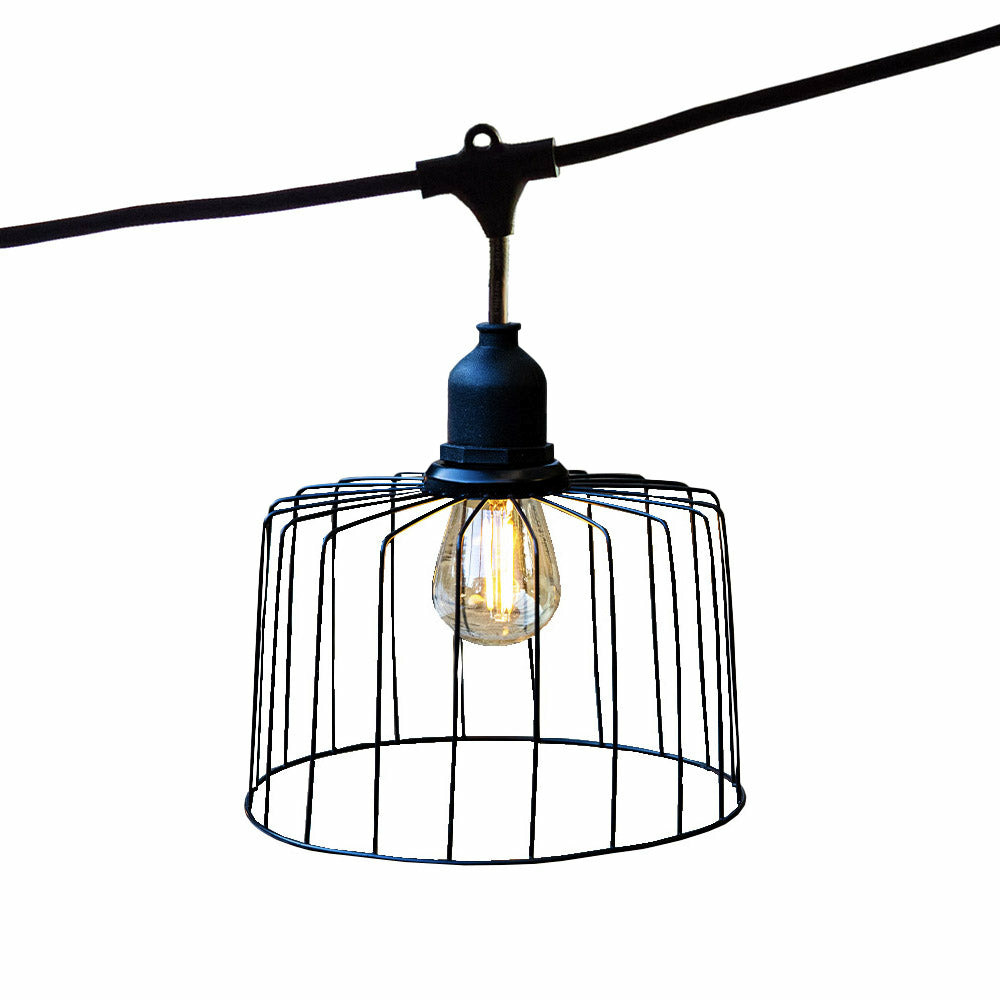 Guirlande chapeau métal nema noir metal 6m 10xe27