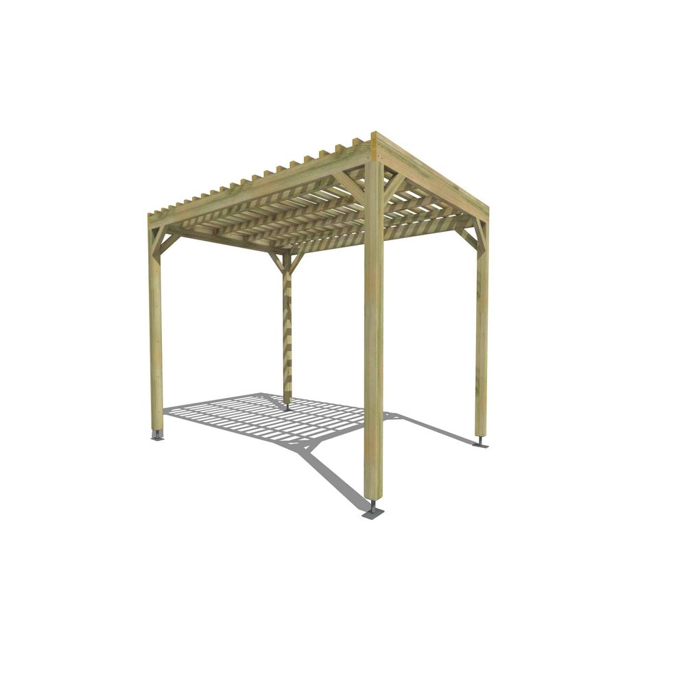 Pergola bois • 2m x 3m • indépendante • sens profondeur • lattage bois • livraison comprise