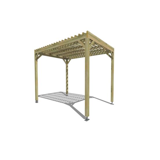Pergola bois • 2m x 3m • indépendante • sens profondeur • lattage bois • livraison comprise
