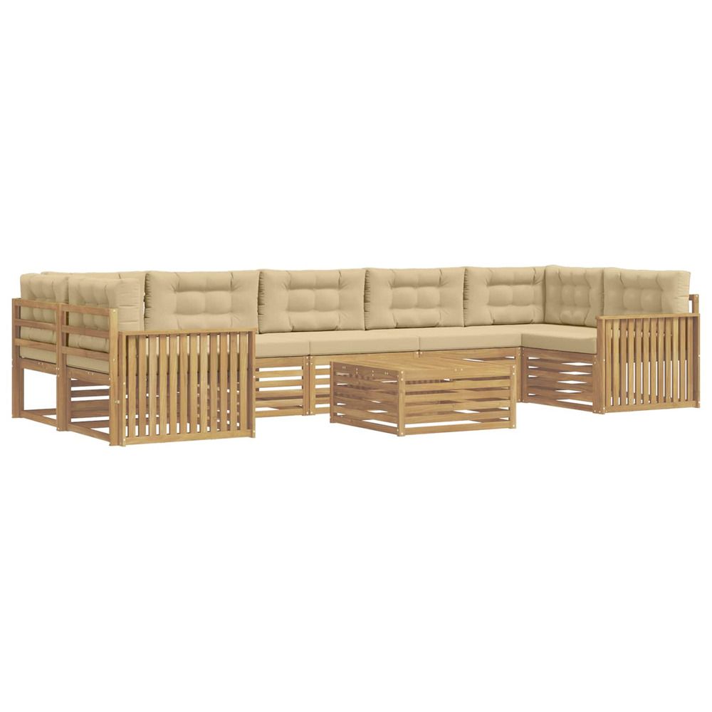 Ensemble de canapés d'extérieur 8 pc blanc et beige