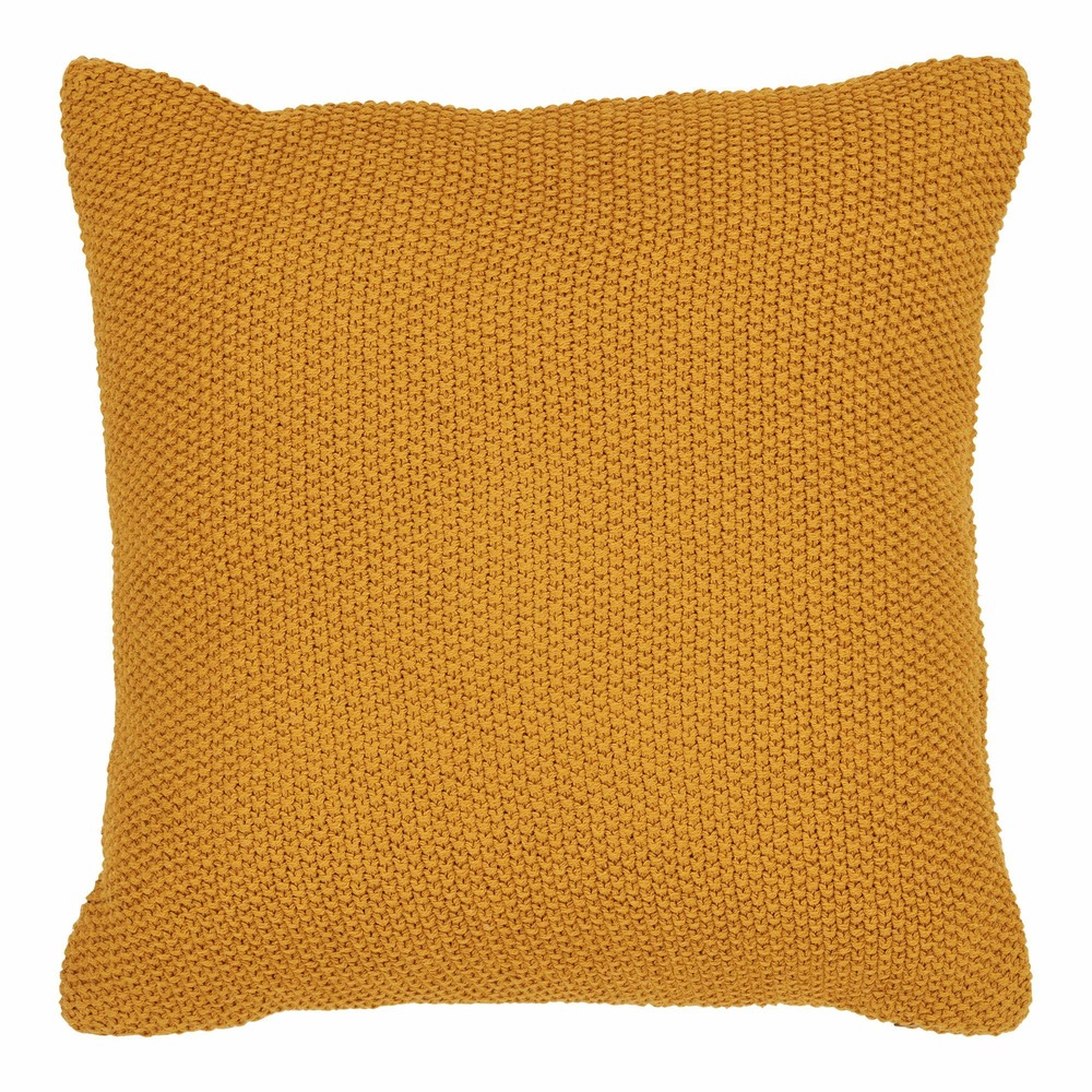 Coussin coton recyclé ocre 45 x 45 cm