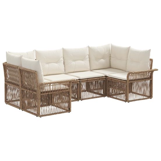Ensemble de canapé de jardin 6 pc 6-nombre de places beige