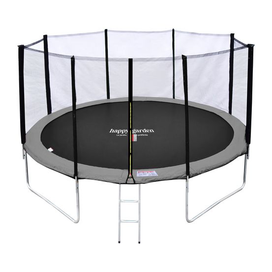 Trampoline ø 370cm réversible gris/rose perth avec accessoires