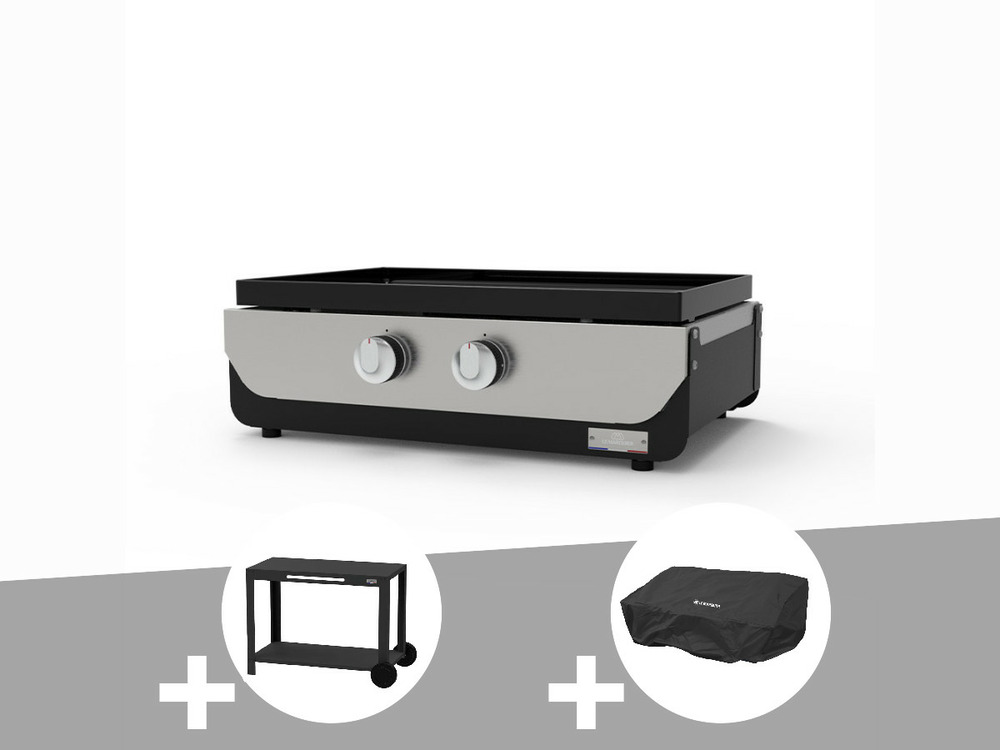 Plancha original gaz 260 duo + desserte + housse de protection