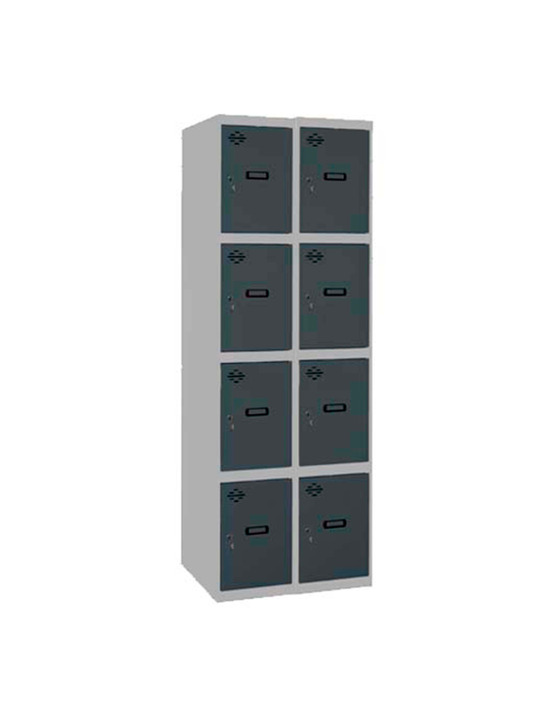 Casier-armoire simonlocker desm. 4 portes 2/8 300 (600) gr/an gris/antracite 1800x600x500 - simonrack