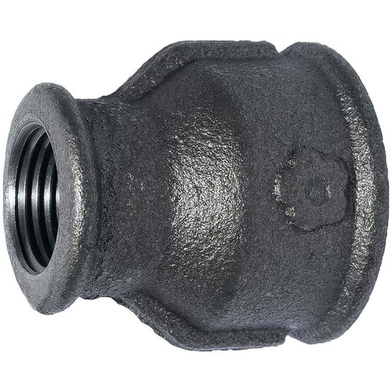 Manchon réduit fonte malléable noir | f/f en 10242 pour tuyauterie - ø a: 1'' |