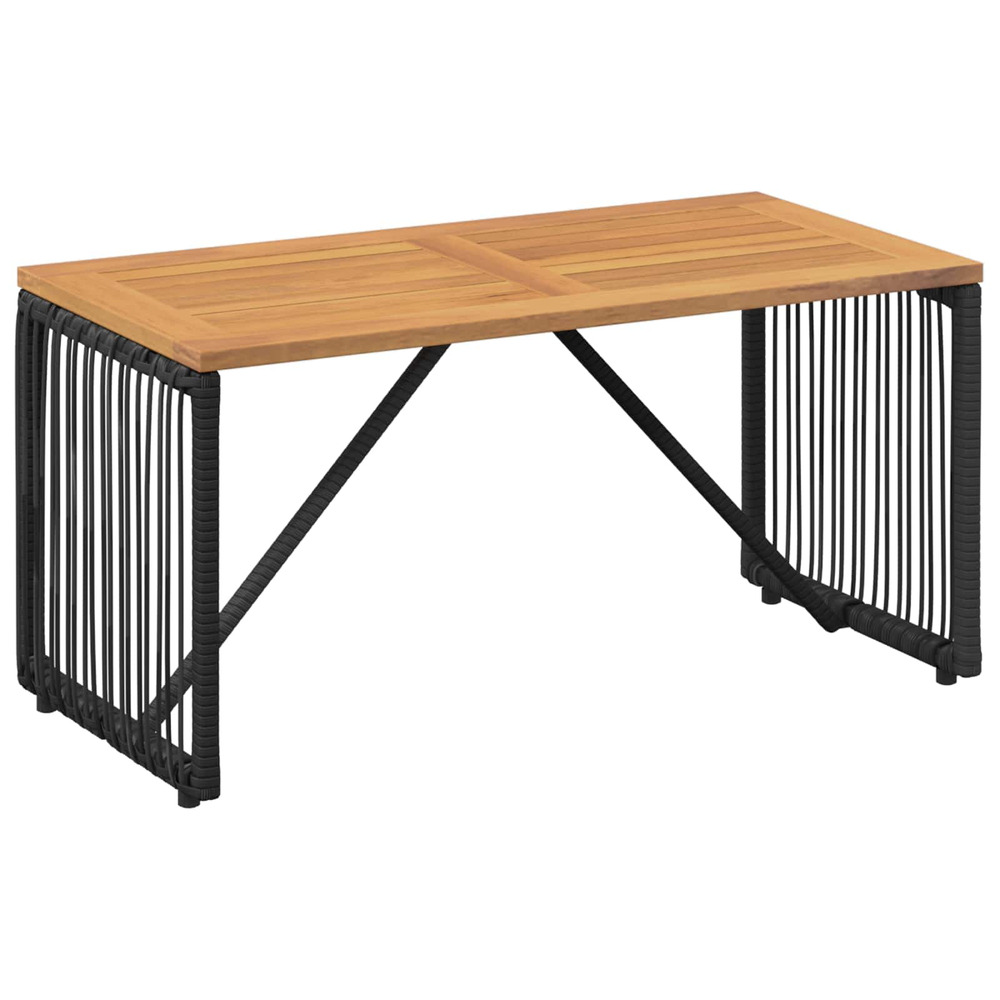 Table de jardin noir et marron 80 x 40 x 40 cm polyrotin