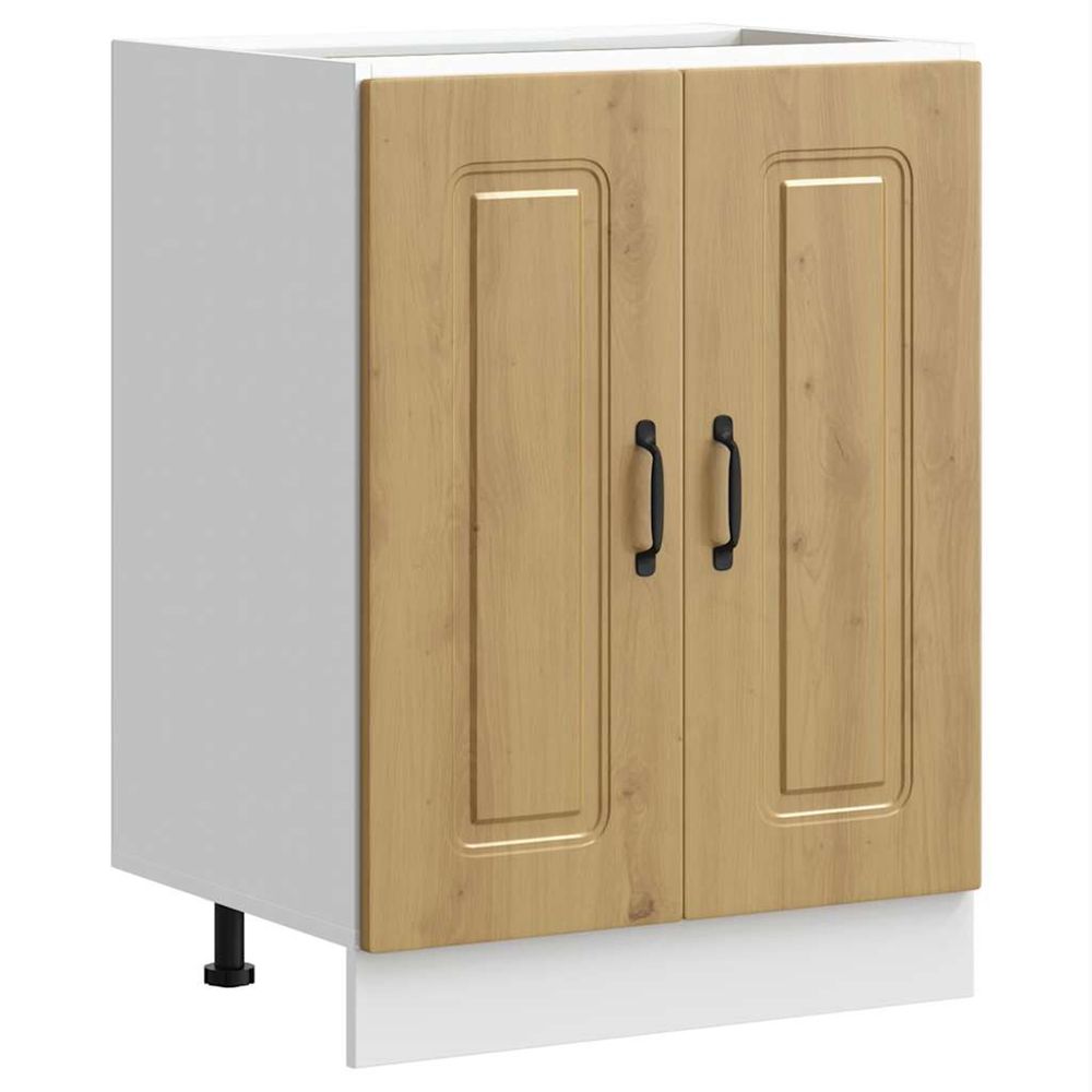 Meuble bas pour évier kalmar chêne artisanal bois d'ingénierie