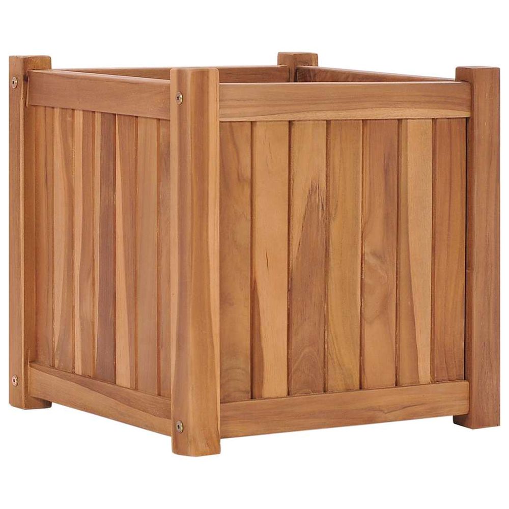 Carré potager en bois de teck massif pour terrasse jardin 40x40x40 cm