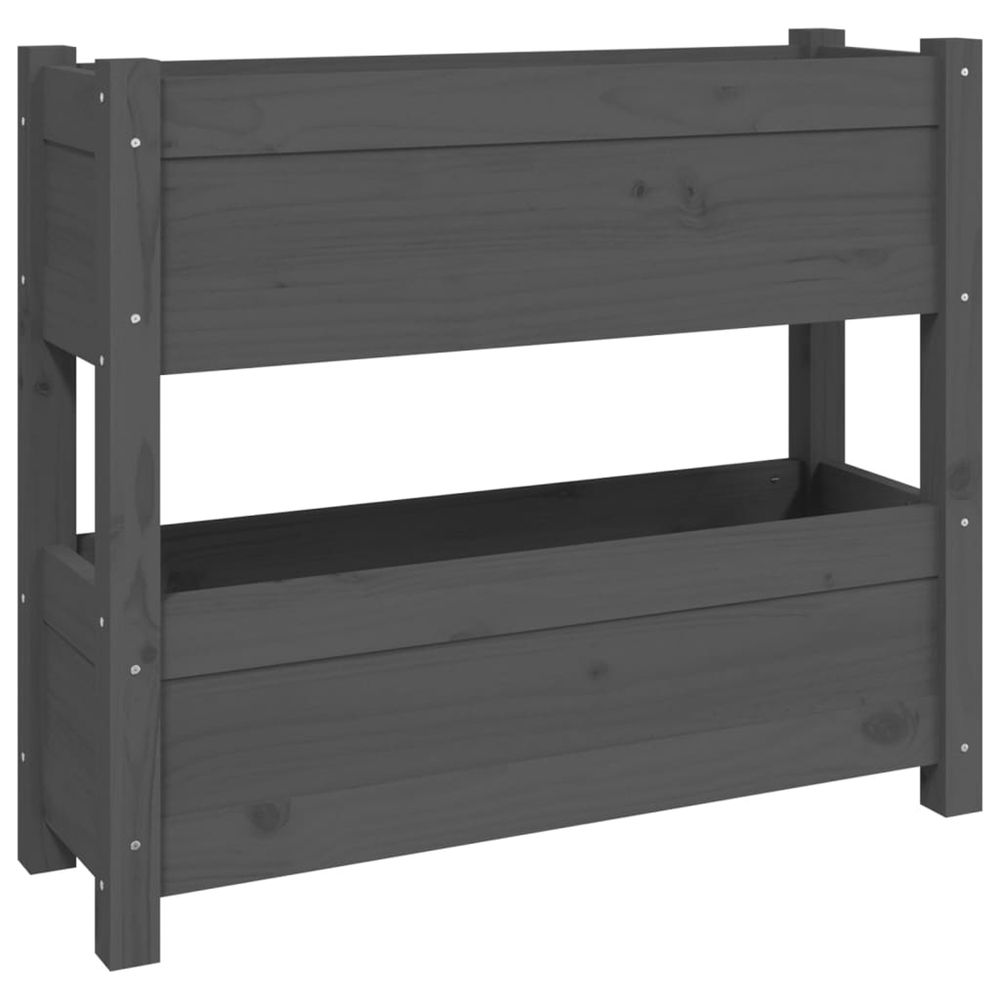 Jardinière d'extérieur gris 77x25x66 cm bois massif de pin