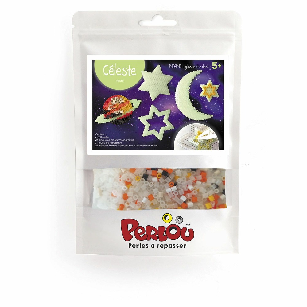 Perles à repasser - perlou céleste phosphorescent