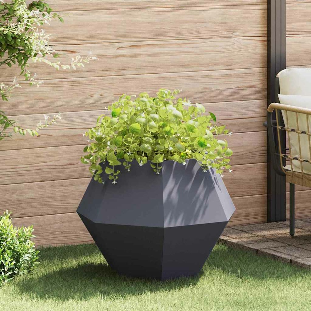 Jardinière anthracite 75 x 75 x 60 cm acier