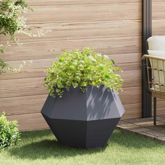 Jardinière anthracite 75 x 75 x 60 cm acier