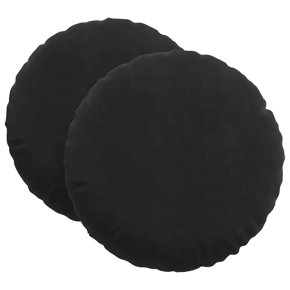 Coussins de siège 2 pc velours noir ø 80 x 29 cm