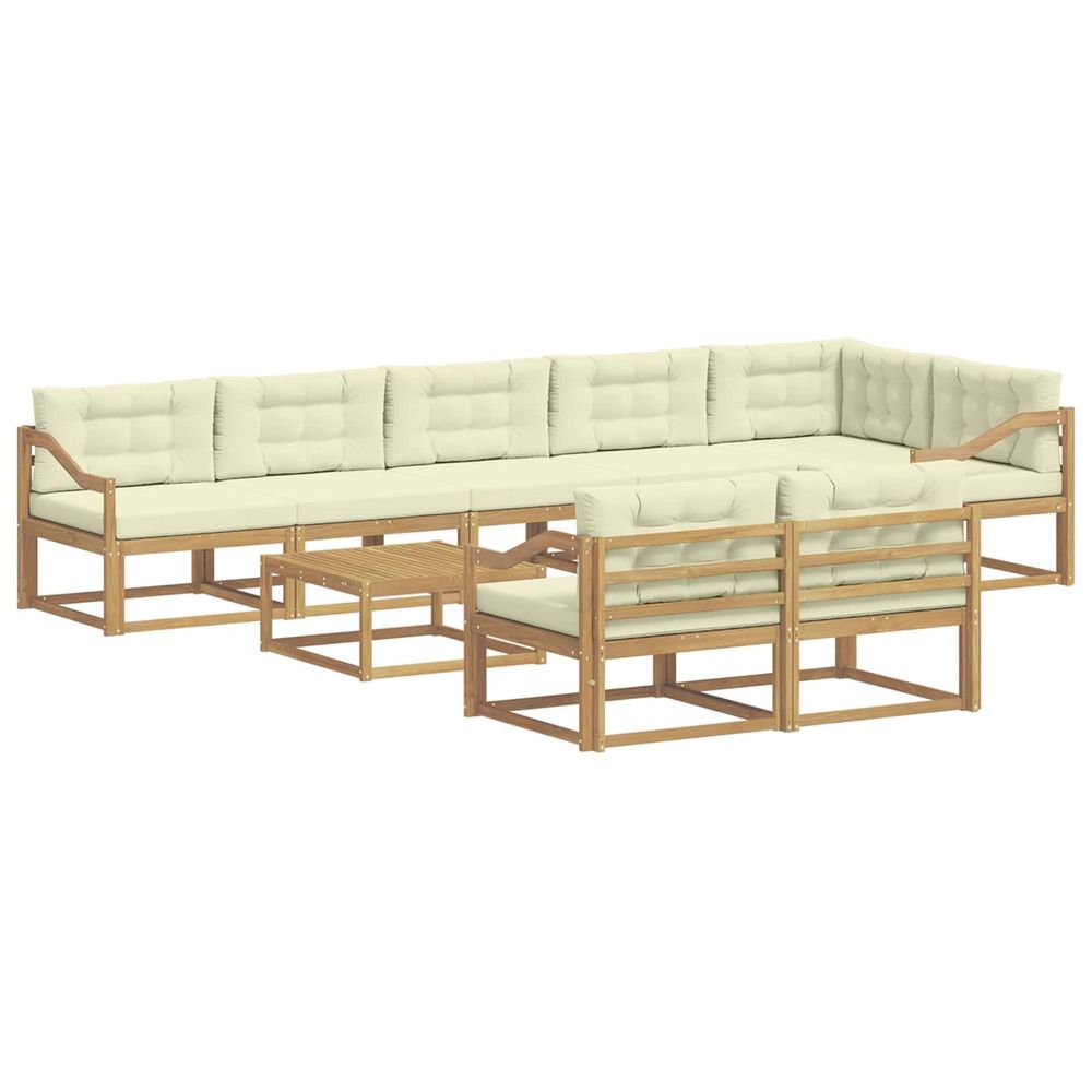 Ensemble de canapés d'extérieur 9 pc blanc et crème polyester