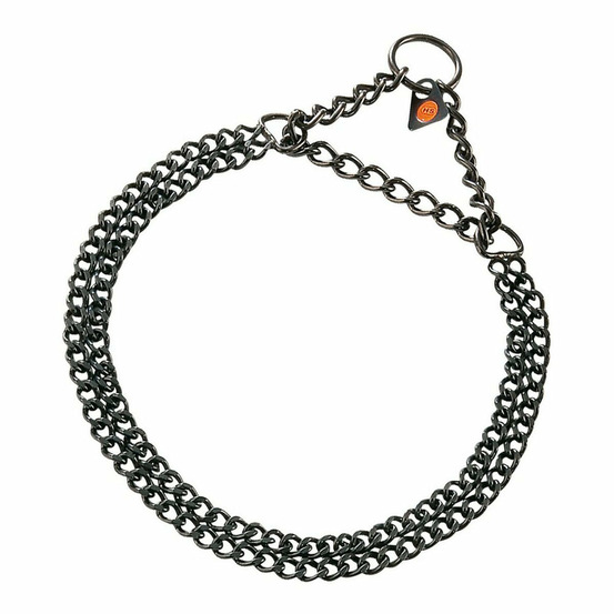 Collier pour chien hs sprenger noir 2 mm double maillons (60 cm)
