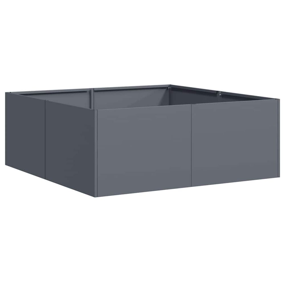 Jardinière d'extérieur anthracite 80x80x30 cm acier