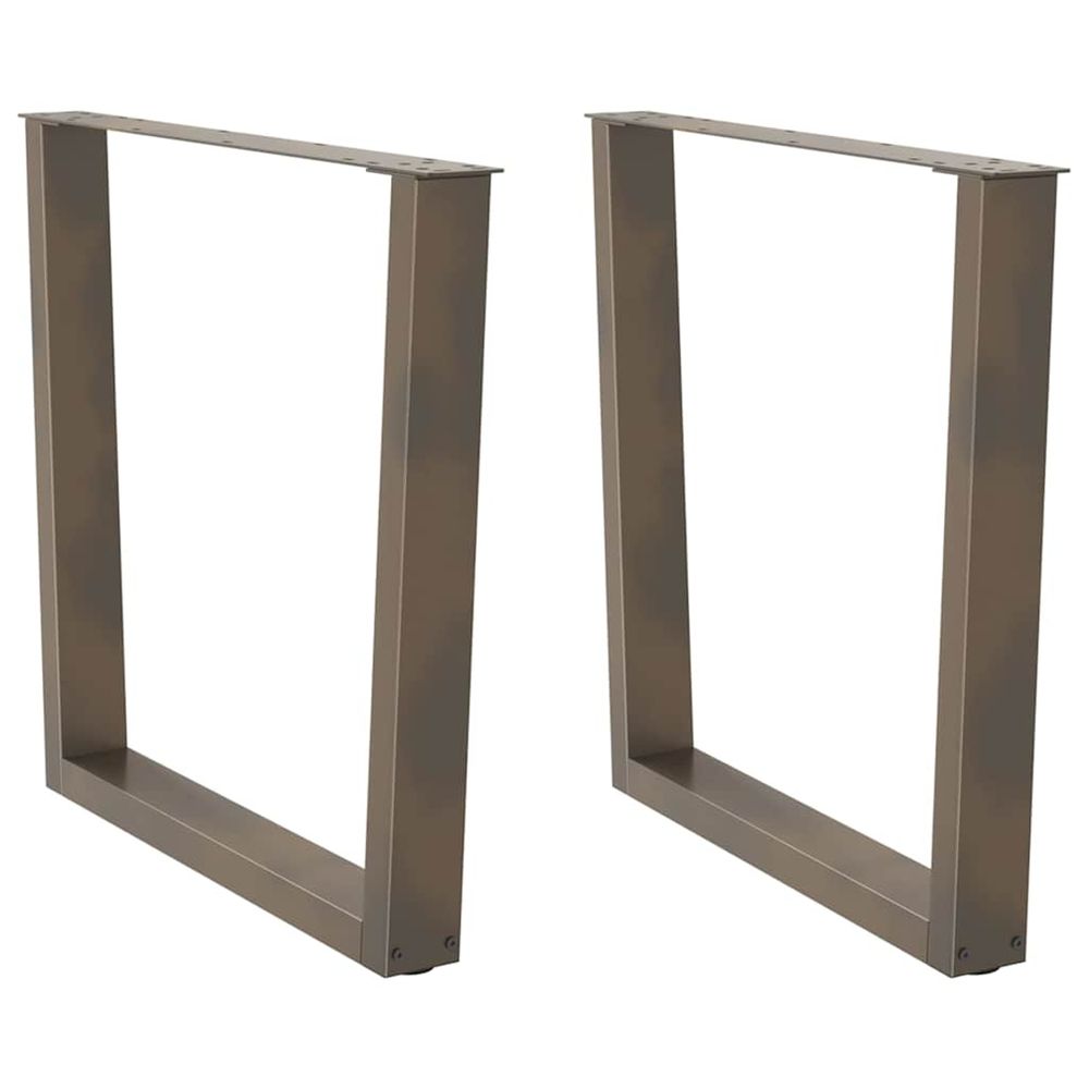 Pieds de table à manger en forme de v 2 pièces acier naturel 80 x (72-73,3) cm acier