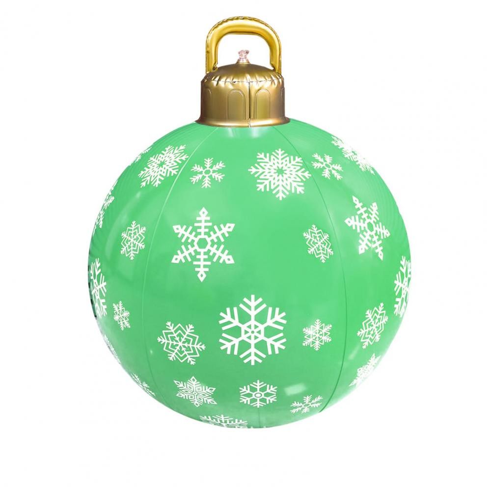 Boule de noël gonflable - 60 cm verte avec flocons