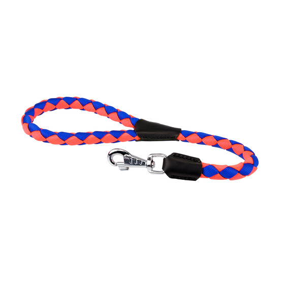 Laisse courte pour chiens en nylon tressé twist matic gm18/60, avec mousqueton magnétique automatique