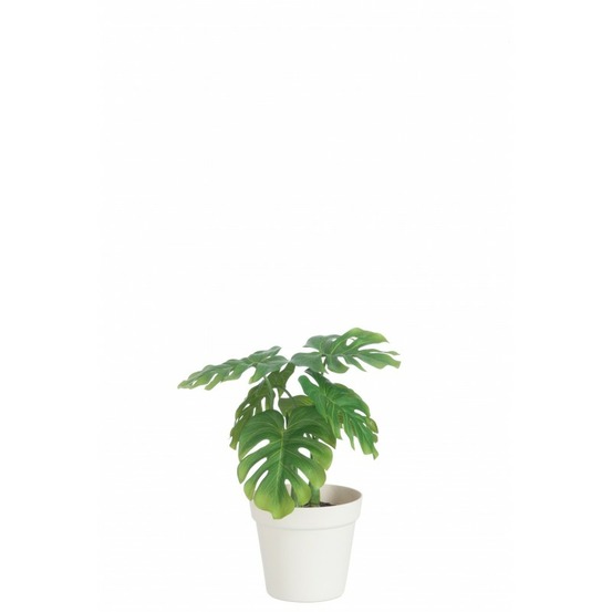 Philodendron artificiel en plastique vert 12.5x12.5x27.5 cm