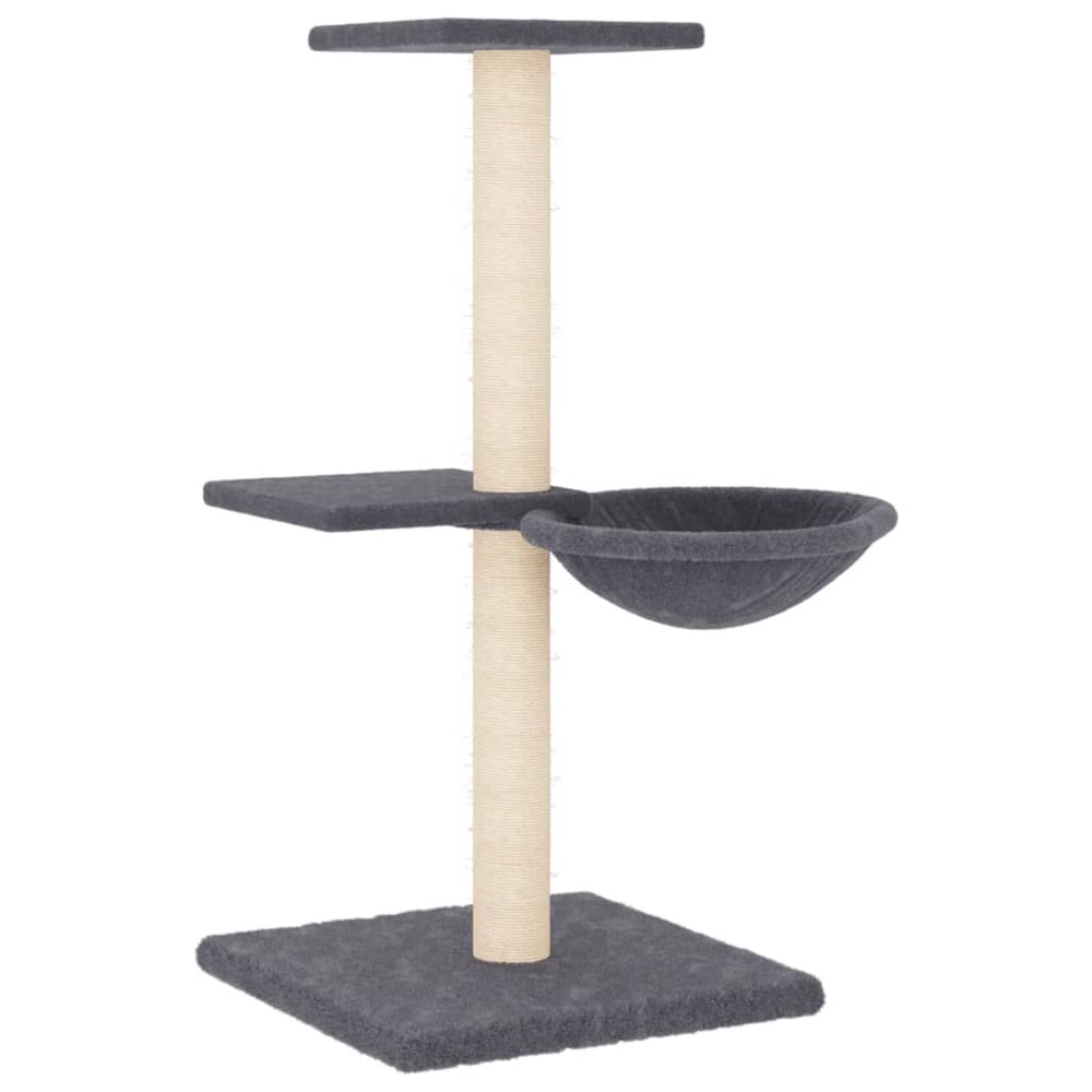 Arbre à chat meuble tour grimper jouet grattage grattoir escalade plateforme avec griffoirs en sisal foncé 72 cm gris 02_0022