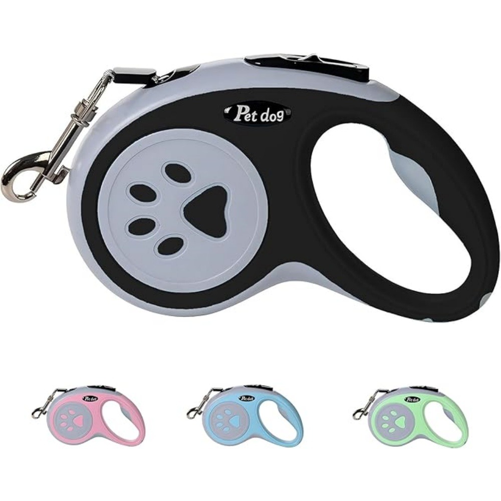 Laisse rétractable 5 m pour chiens petit moyen taille noir