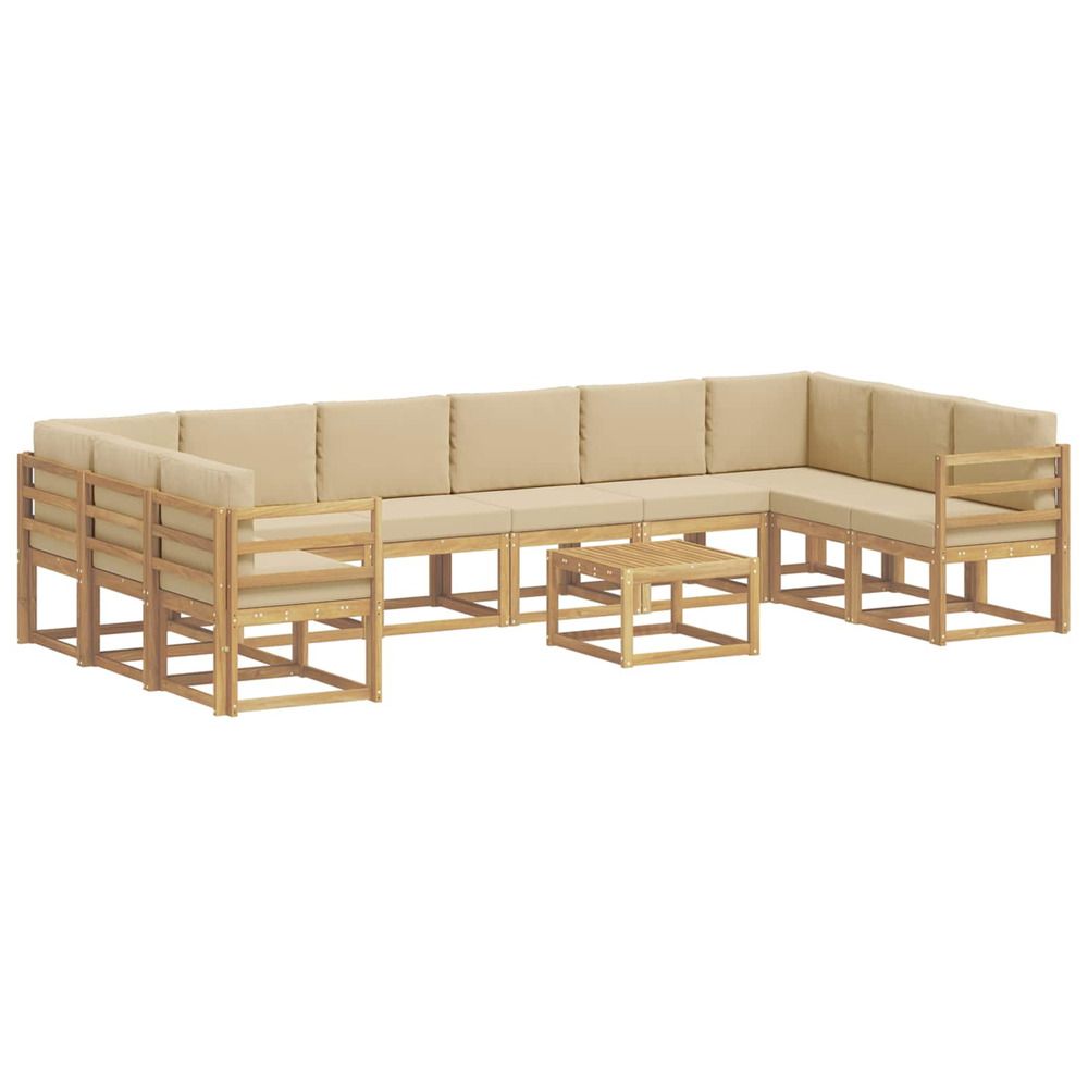 Ensemble de canapés d'extérieur 11 pc blanc et beige