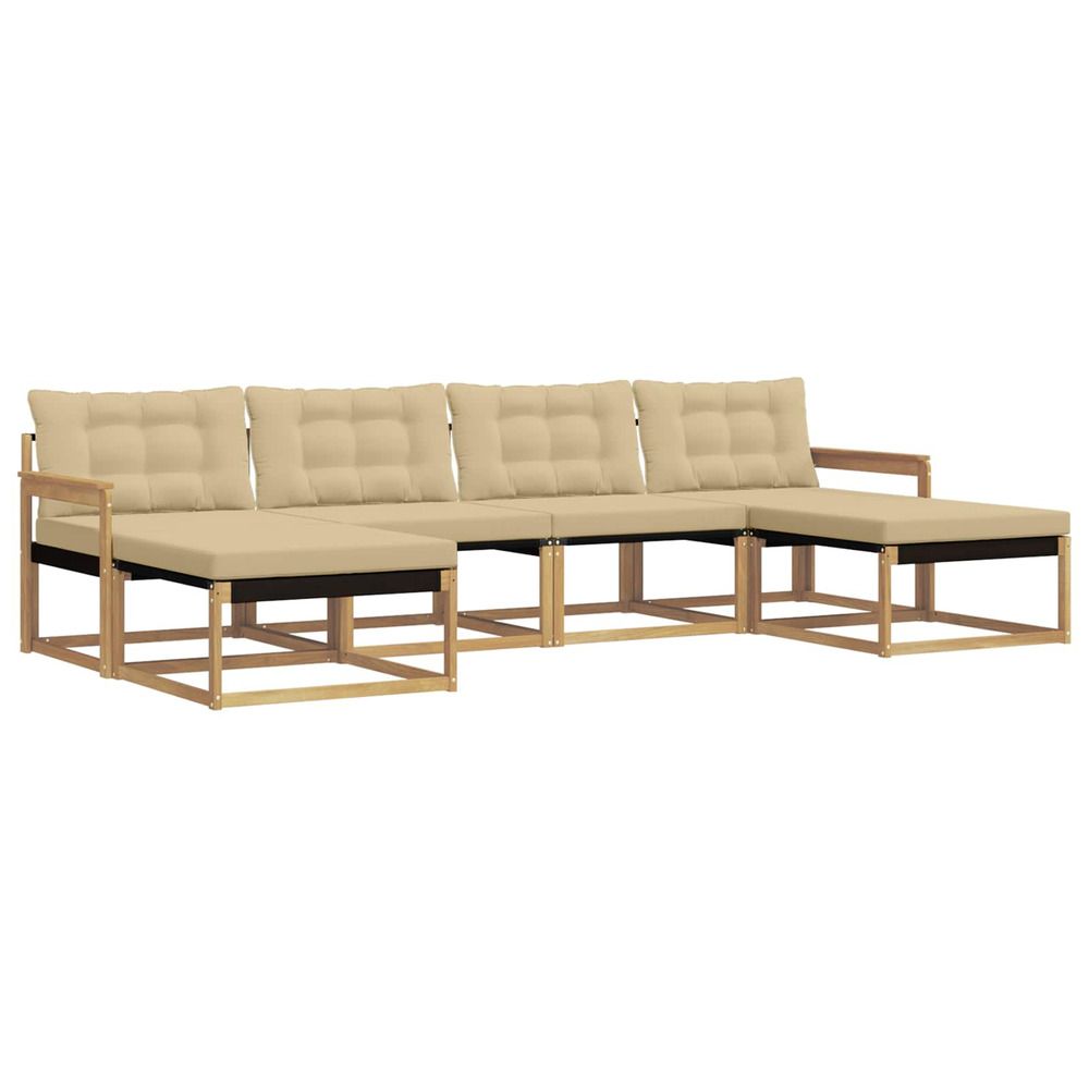 Ensemble de canapés d'extérieur 6 pc blanc et beige