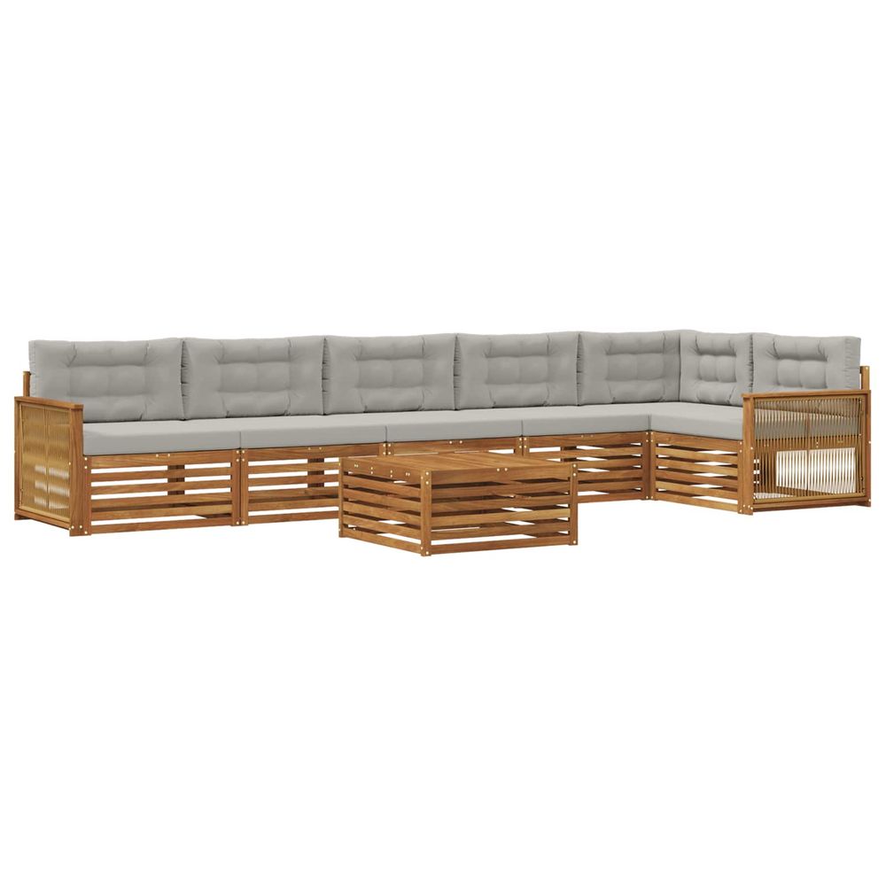 Ensemble de canapés d'extérieur 7 pc naturel et gris clair