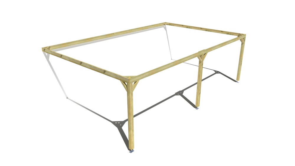 Pergola bois • 8m x 5m • adossée • cadre simple • livraison comprise