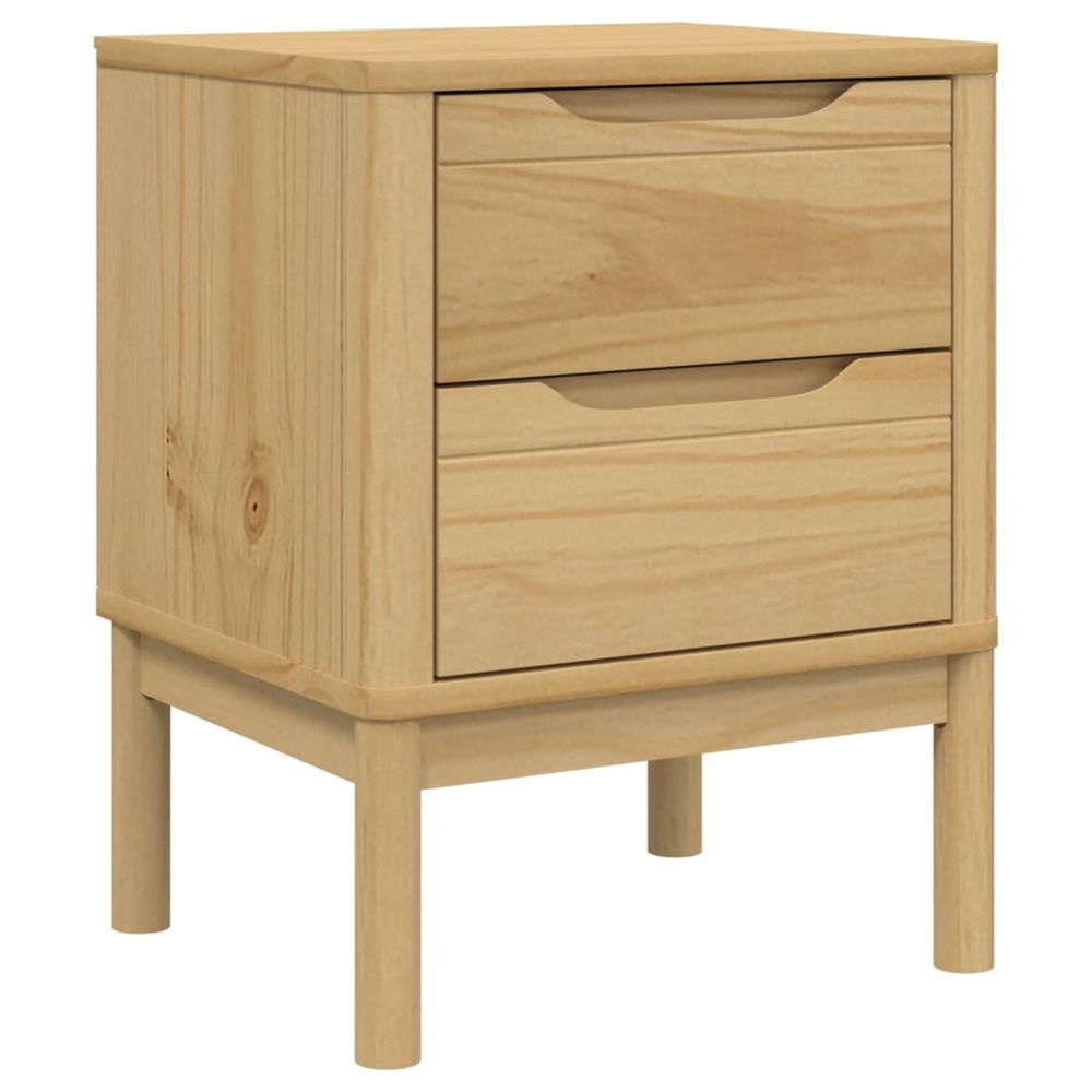 Table de chevet floro cire marron 45x39x57cm bois de pin massif