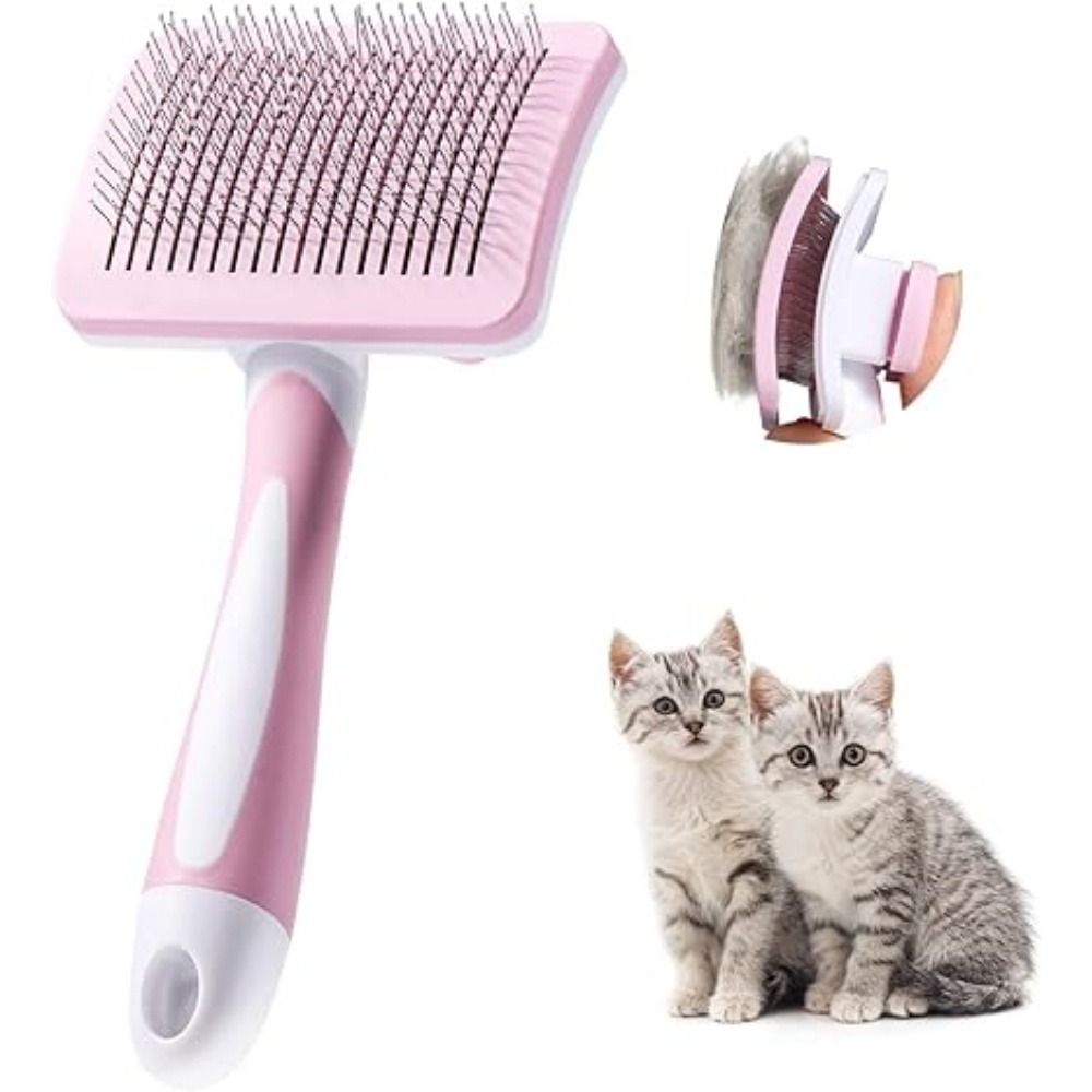 Brosse autonettoyante pour chiens et chats longs et courts poils