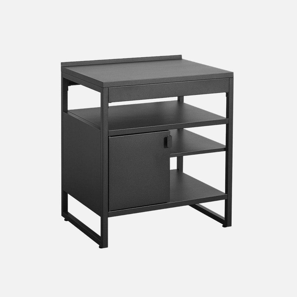 Module de cuisine extérieure acier 1 porte 3 étagères l80cm noir - kea