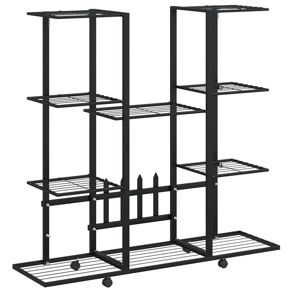 Jardinière avec roues 94,5x24,5x91,5 cm noir fer