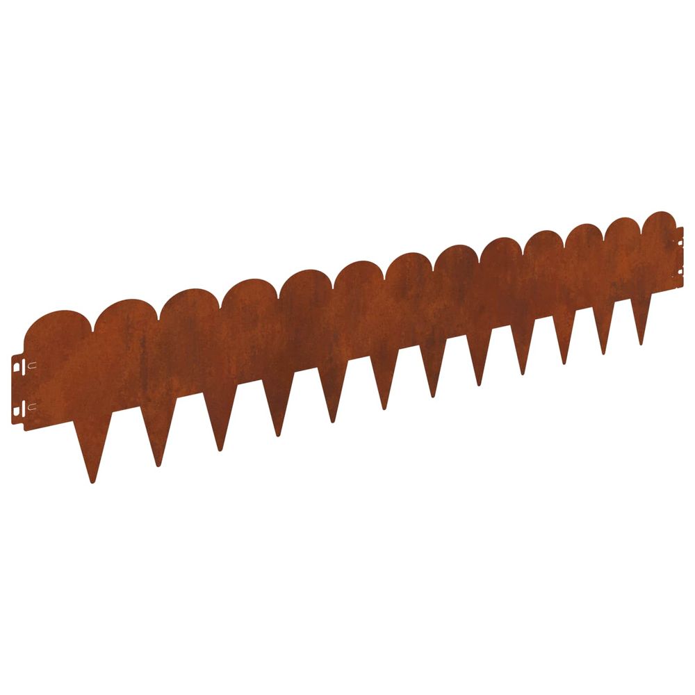 Bordure de pelouse 30 pc 103 x 20 cm acier rouillé