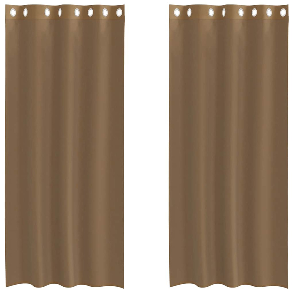 Rideaux en voile avec œillets 2 pcs marron clair