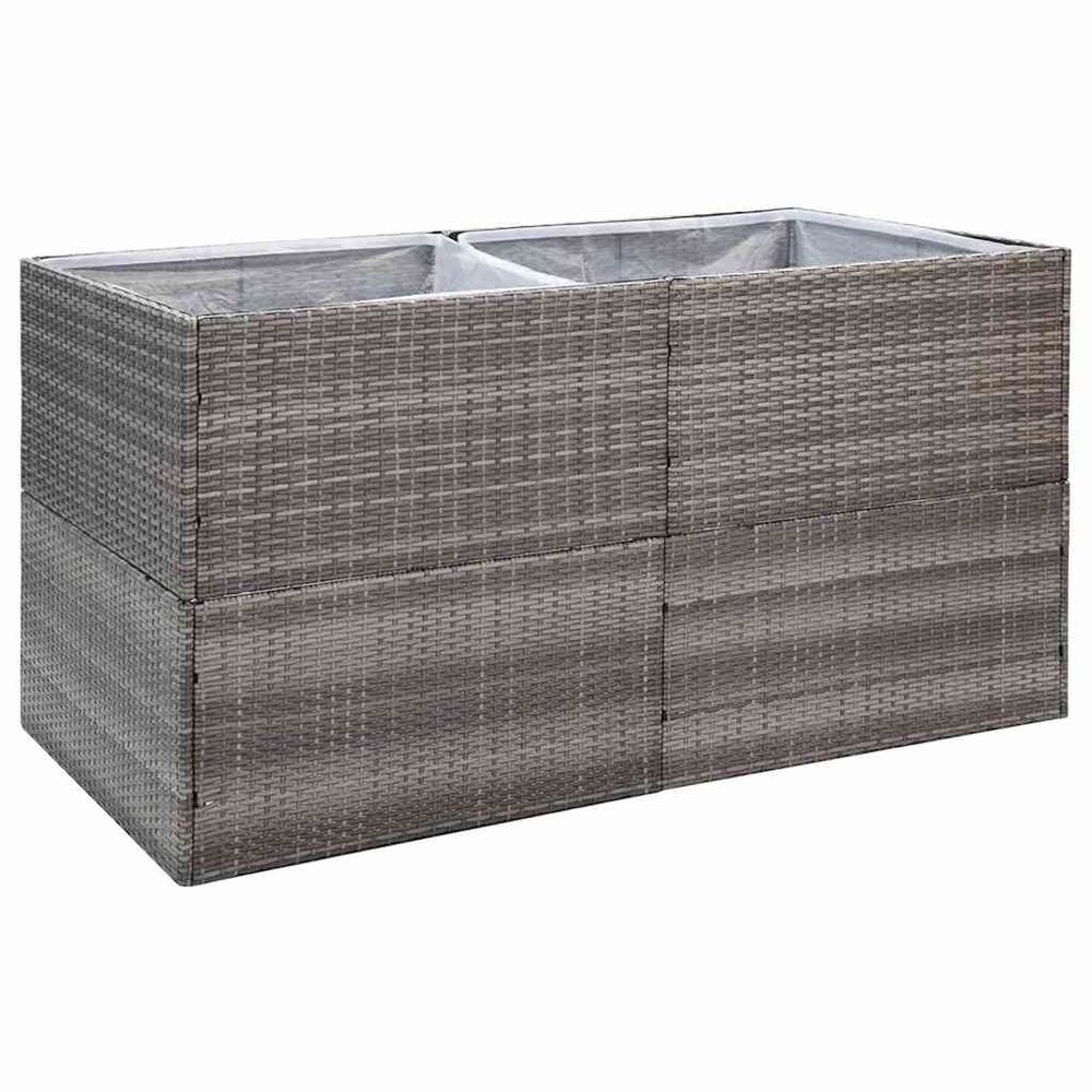 Jardinière gris 157x80x80 cm résine tressée