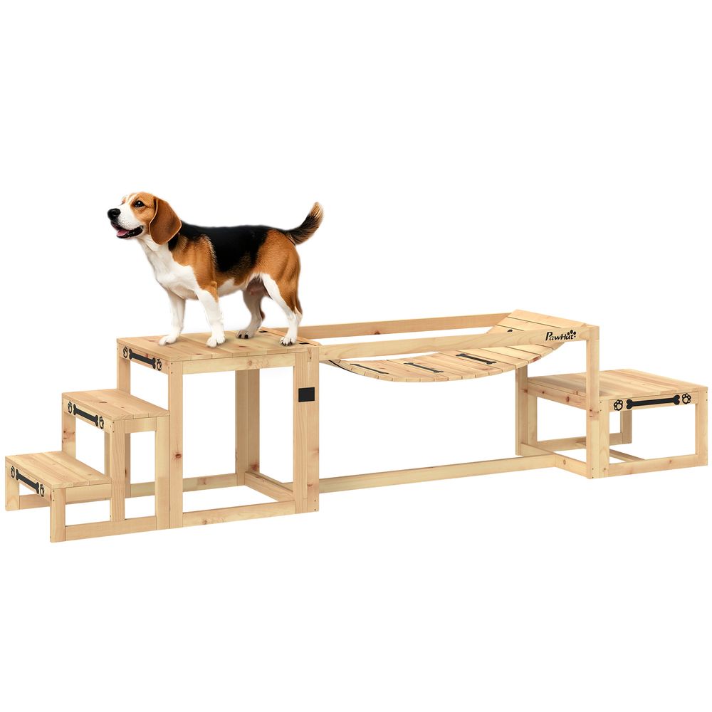 Parcours agilité chien bois de sapin 3 modules jusqu’à 40 kg entraînement équilibre - comfortxl outdoor living