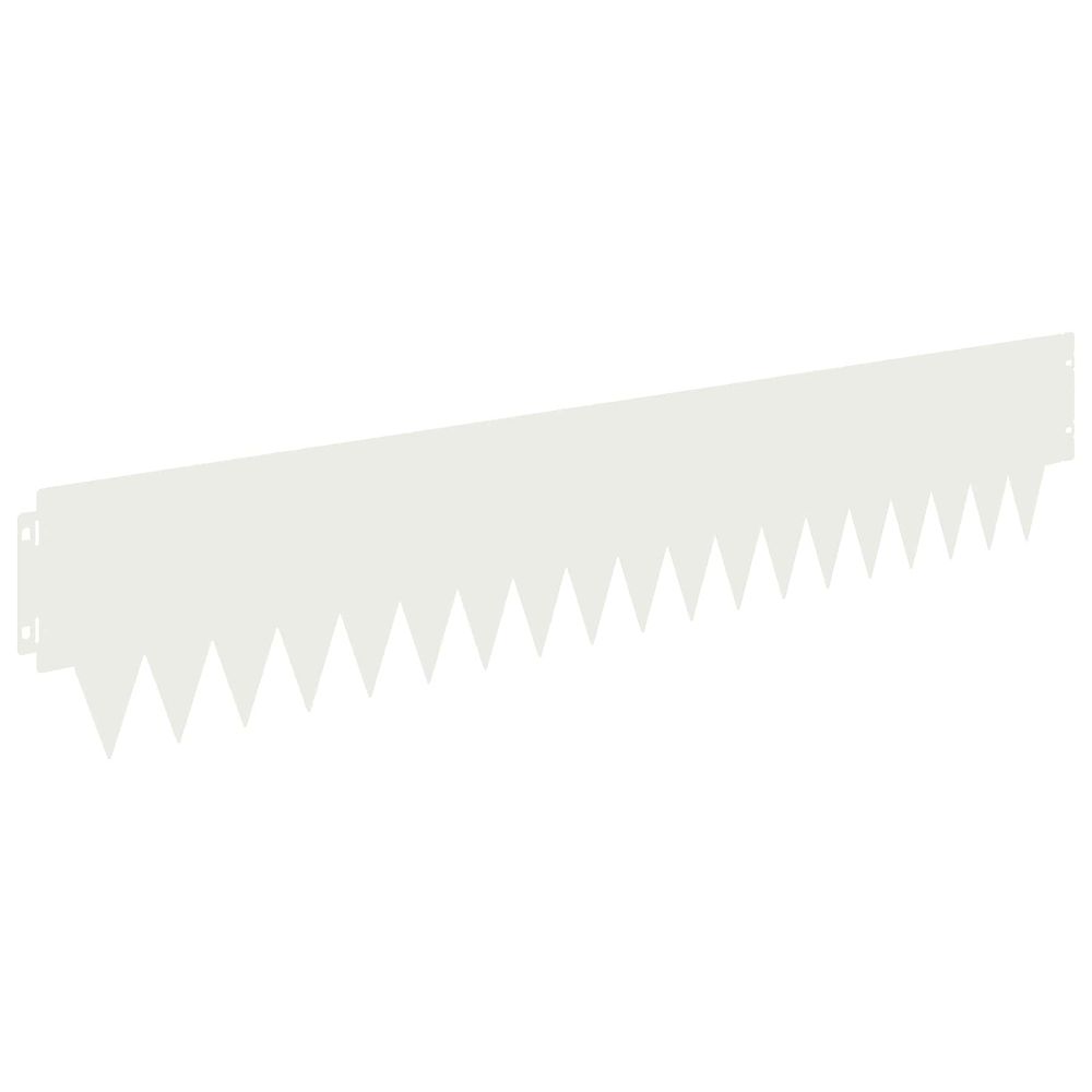 Bordure de pelouse 20 pc 103 x 20 cm acier blanc