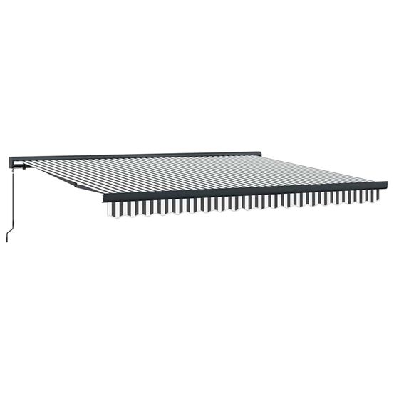 Auvent rétractable anthracite et blanc 4x3 m tissu et aluminium