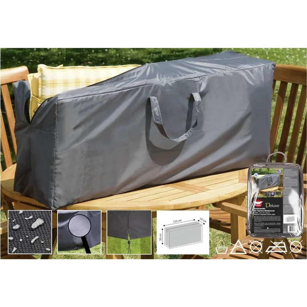 Housse de protection deluxe pour coussins de jardin 125x32x50 cm