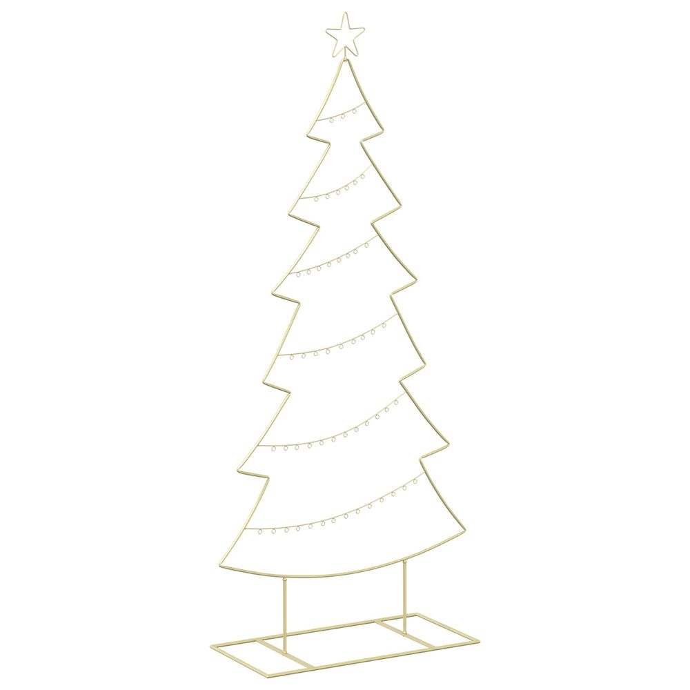 Sapin de noël en métal avec support kuopio 180 cm acier doré