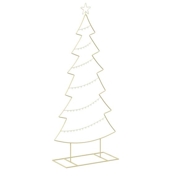 Sapin de noël en métal avec support kuopio 180 cm acier doré