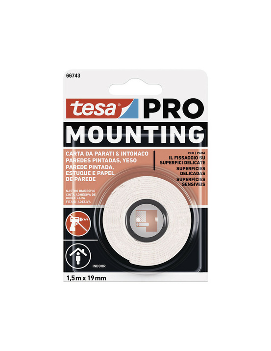 Adhésif double face montage pro peint mur 1,5m x 19mm