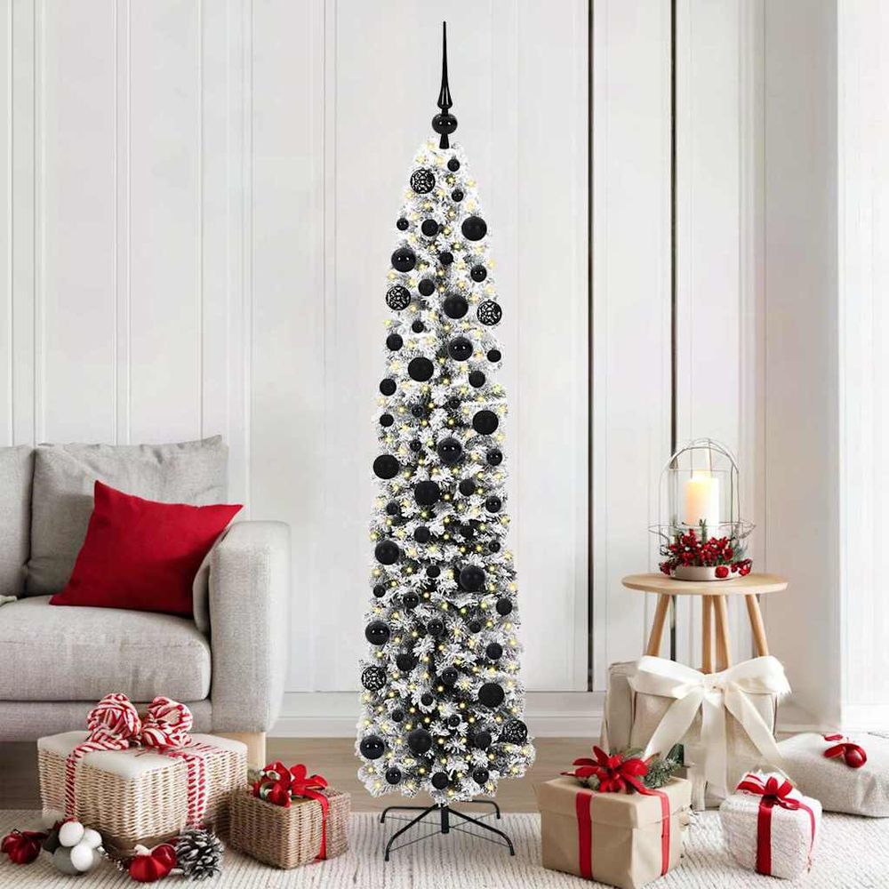 Sapin de noël artificiel pré-décoré 180 cm, vert lumineux 300 led usb int/ext