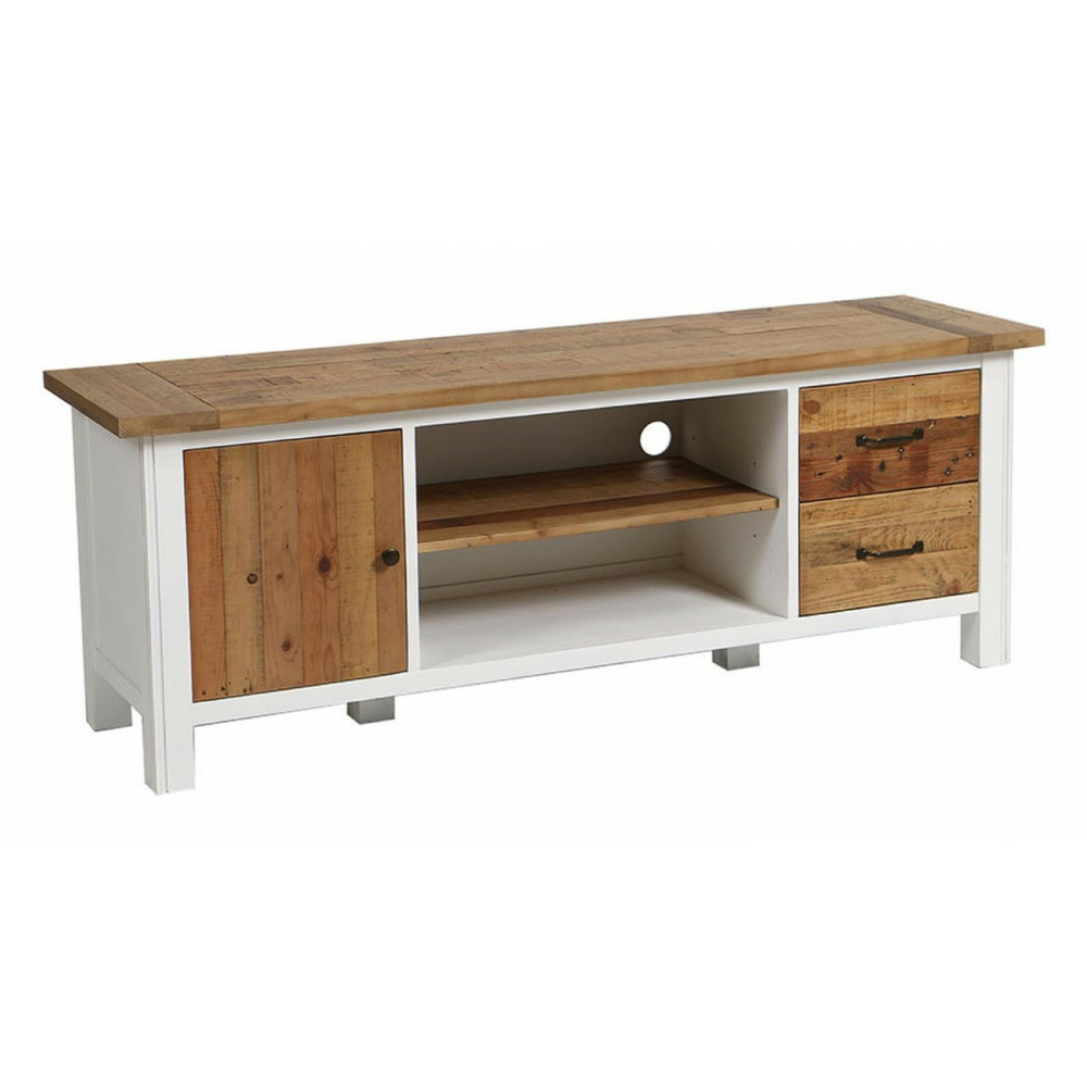 Meuble tv avec rangements mdf blanc - rivages interior's