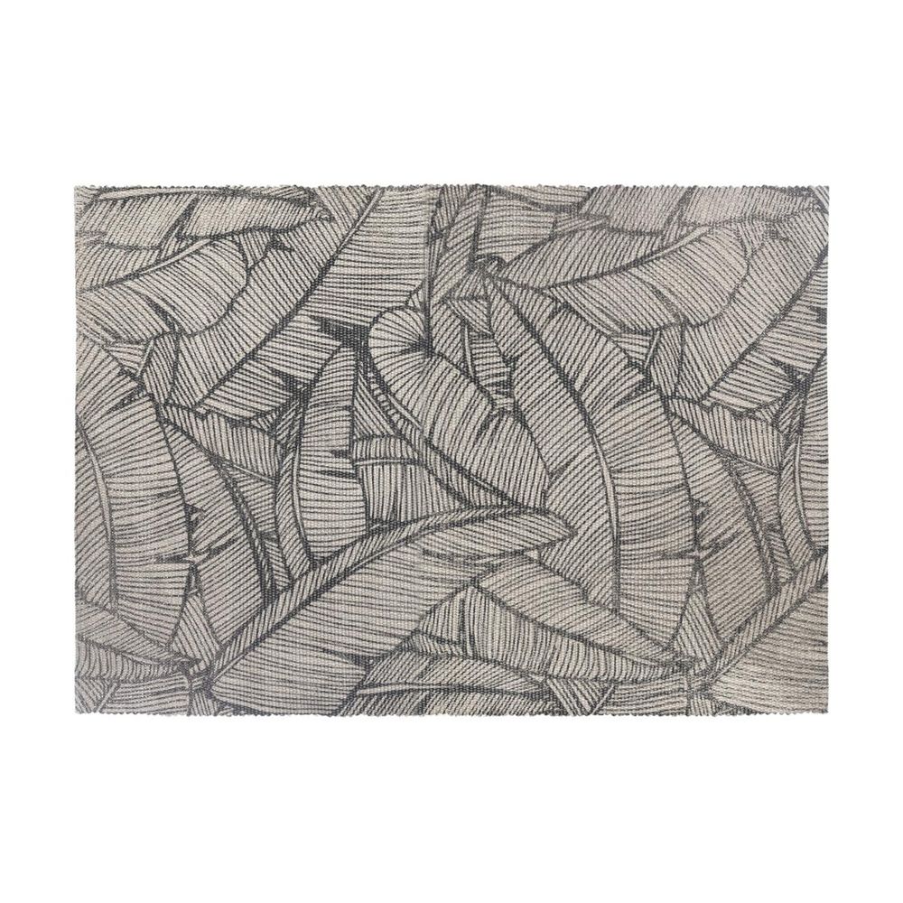 Tapis décoratif en coton imprimé gris foncé 60 x 90 cm